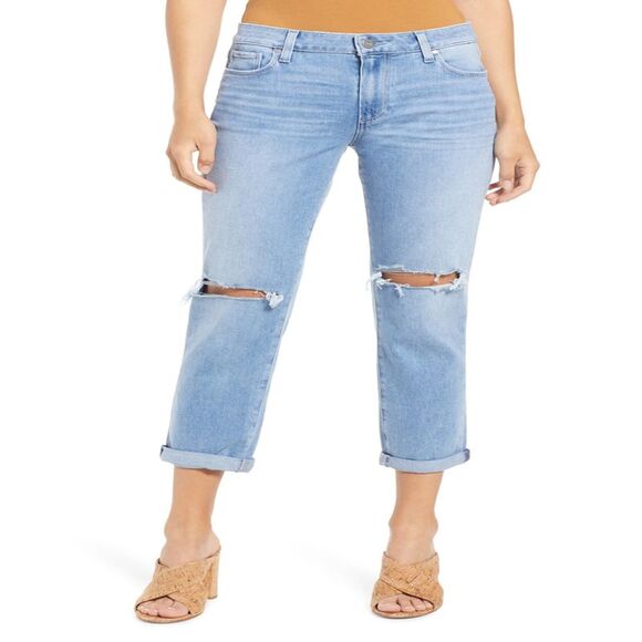 Paige Brigitte Distressed Boyfriend Jeans In Fiesta Destructed - 32 - Picture 2 of 3